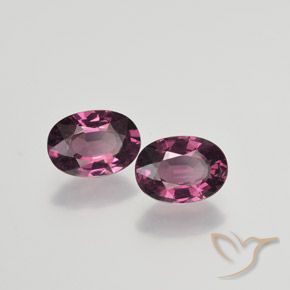 Pedras preciosas de rodolita granada vermelho médio natural de 1.90 ct, oval, VS