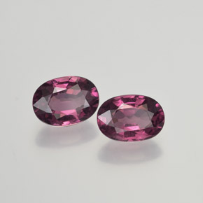 Pedras preciosas de granada rodolita roxo natural de 2,12 ct, corte oval, VS