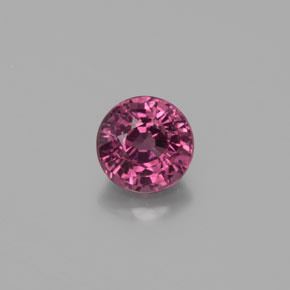 Granada rodolita vermelho natural 0,79ct, corte redondo, VS