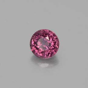 Granada rodolita vermelho natural 0,79ct, corte redondo, VS