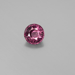 Granada rodolita vermelho natural 0,85ct, corte redondo, VS