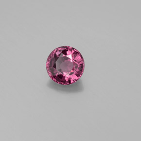Granada rodolita vermelho natural 0,85ct, corte redondo, VS