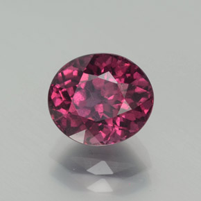 Rodolita Granada framboesa vermelha Natural 2.73ct, Corte Oval, VS