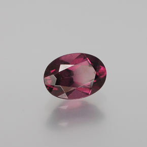 Granada rodolita vermelho natural 1,09ct, corte oval, VS