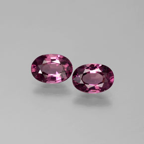 Pedras preciosas de Rodolita Granada Rosa Profundo Baga Roxo natural de 1.68 ct, Corte Oval, VS