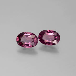Pedras preciosas de Rodolita Granada Rosa Profundo Baga Roxo natural de 1.68 ct, Corte Oval, VS