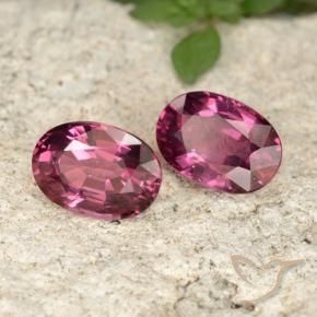 Pedras preciosas de rodolita granada roxo médio natural de 2.04 ct, oval, VS