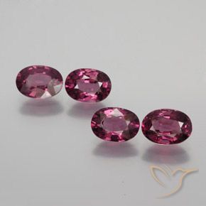 Pedras preciosas de rodolita granada vermelho médio natural de 3.51 ct, oval, VS
