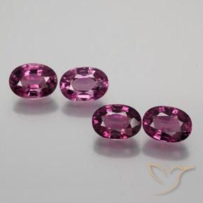 Pedras preciosas de rodolita granada Roxo profundo natural de 4.46 ct, oval, VVS-VS