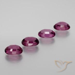 Pedras preciosas de rodolita granada Roxo profundo natural de 4.46 ct, oval, VVS-VS