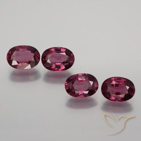 Pedras preciosas de rodolita granada Vermelho roxo natural de 4.45 ct, oval, VS