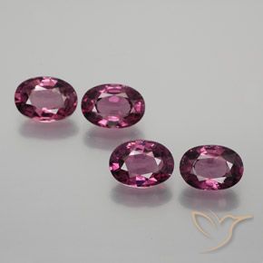 Pedras preciosas de rodolita granada roxo avermelhado natural de 3.83 ct, oval, VVS-VS