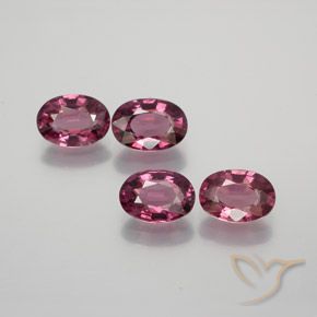 Pedras preciosas de rodolita granada roxo médio natural de 3.85 ct, oval, VS