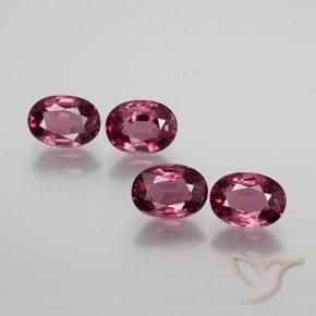 Pedras preciosas de rodolita granada roxo médio natural de 3.80 ct, oval, VS