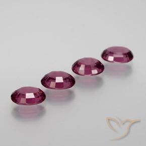 Pedras preciosas de rodolita granada roxo médio natural de 3.80 ct, oval, VS