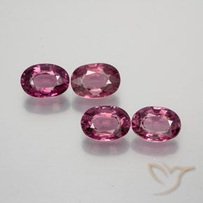 Pedras preciosas de rodolita granada roxo médio natural de 3.49 ct, oval, VS