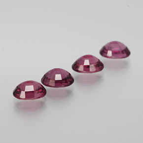 Pedras preciosas de granada rodolita vermelho natural de  ct, corte oval, VVS-VS