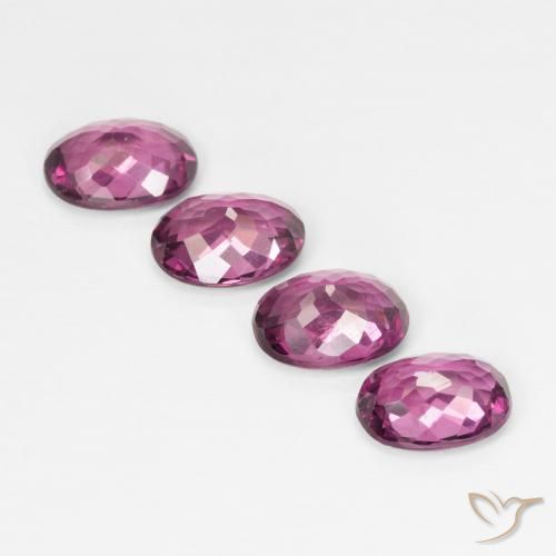 Pedras preciosas de rodolita granada roxo médio natural de 3.92 ct, oval, VS