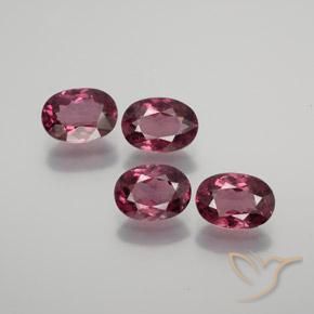 Pedras preciosas de rodolita granada roxo avermelhado natural de 4.11 ct, oval, VS