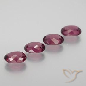 Pedras preciosas de rodolita granada roxo avermelhado natural de 4.11 ct, oval, VS