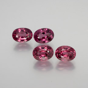 Pedras preciosas de granada rodolita vermelho natural de  ct, corte oval, VVS-VS