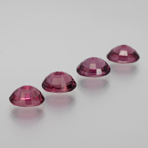 Pedras preciosas de granada rodolita vermelho natural de  ct, corte oval, VVS-VS