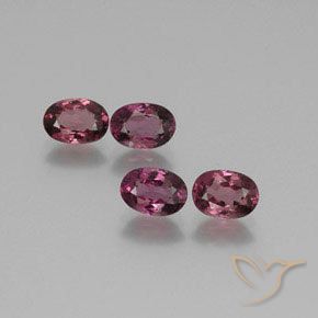 Pedras preciosas de rodolita granada roxo médio natural de 3.69 ct, oval, VS