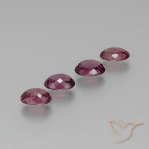 Pedras preciosas de rodolita granada roxo médio natural de 3.69 ct, oval, VS