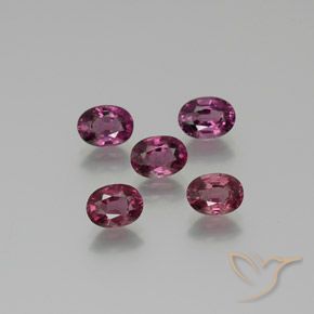 Pedras preciosas de rodolita granada roxo médio natural de 5.38 ct, oval, VS