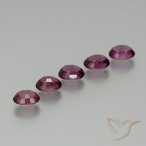 Pedras preciosas de rodolita granada roxo médio natural de 5.38 ct, oval, VS