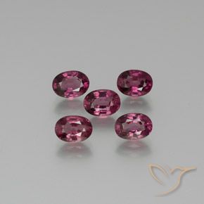 Pedras preciosas de rodolita granada roxo médio natural de 5.52 ct, oval, VS