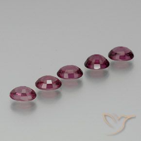Pedras preciosas de rodolita granada roxo médio natural de 5.52 ct, oval, VS