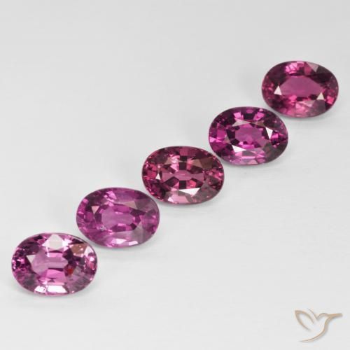 Pedras preciosas de granada rodolita roxo natural de 6,42 ct, corte oval, VVS-VS