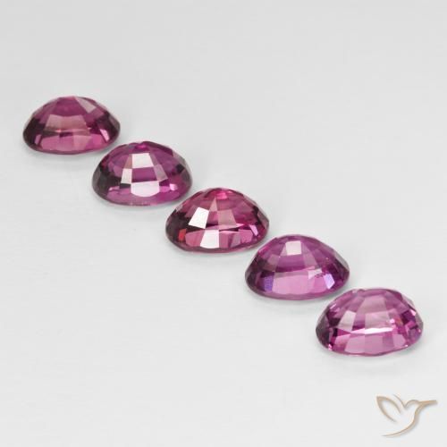 Pedras preciosas de granada rodolita roxo natural de 6,42 ct, corte oval, VVS-VS