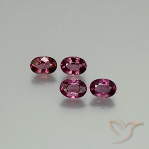 Pedras preciosas de rodolita granada Roxo médio-escuro natural de 3.84 ct, oval, VS