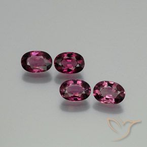 Pedras preciosas de rodolita granada framboesa vermelha natural de 3.90 ct, oval, VVS-VS