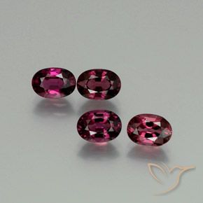 Pedras preciosas de rodolita granada Roxo Brilhante natural de 4.59 ct, oval, VVS-VS
