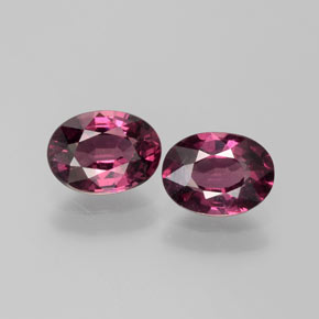 Pedras preciosas de granada rodolita roxo natural de 1,98 ct, corte oval, VS