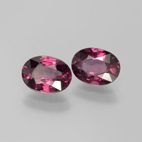 Pedras preciosas de granada rodolita roxo natural de 1,98 ct, corte oval, VS