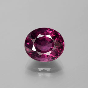 Rodolita Granada framboesa vermelha Natural 5.25ct, Corte Oval, VVS-VS