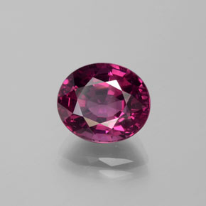 Rodolita Granada framboesa vermelha Natural 5.25ct, Corte Oval, VVS-VS