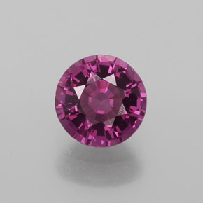 Granada rodolita vermelho natural 1,20ct, corte redondo, VVS-VS