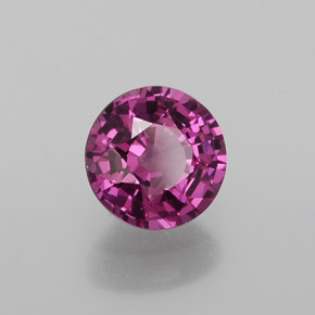 Granada rodolita vermelho natural 1,20ct, corte redondo, VVS-VS