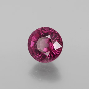 Rodolita Granada framboesa vermelha Natural 1.30ct, Corte Redondo, VS
