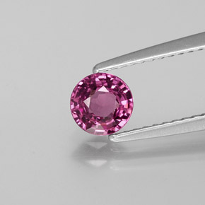 Granada rodolita vermelho natural 0,68ct, corte redondo, VVS-VS