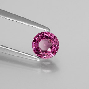 Granada rodolita vermelho natural 0,68ct, corte redondo, VVS-VS