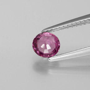 Granada rodolita vermelho natural 0,68ct, corte redondo, VVS-VS