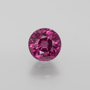 Granada rodolita vermelho natural 1,15ct, corte redondo, VS