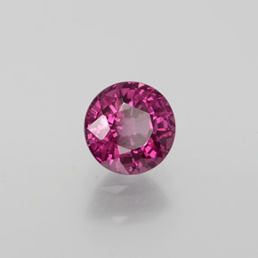 Granada rodolita vermelho natural 1,15ct, corte redondo, VS