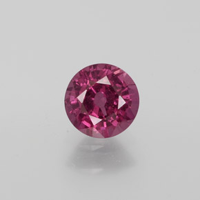 Granada rodolita vermelho framboesa natural 1,11ct, corte redondo, VS